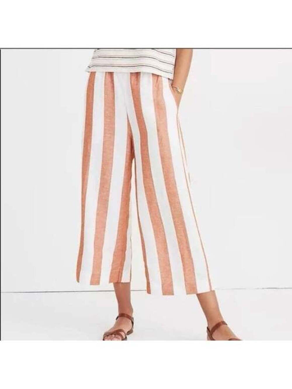 Madewell Huston Pull-On Crop Pants In Evelyn Stripe (S)